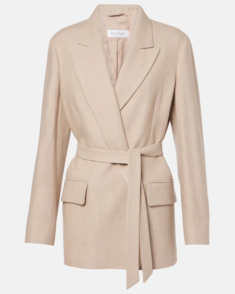 Max Mara Blazer Randers aus Wolle, Seide und Kaschmir Weiß