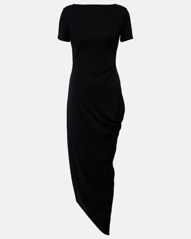 Jacquemus Midikleid Sole aus Jersey Schwarz