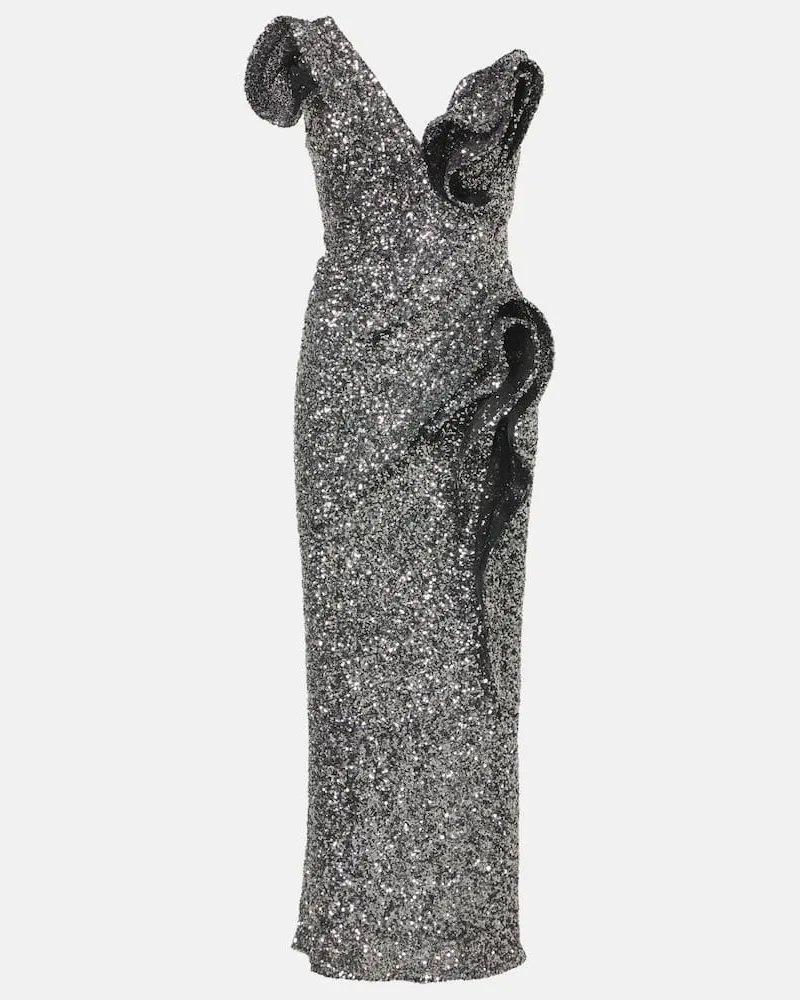 Maticevski Robe Spellbind mit Pailletten Silber