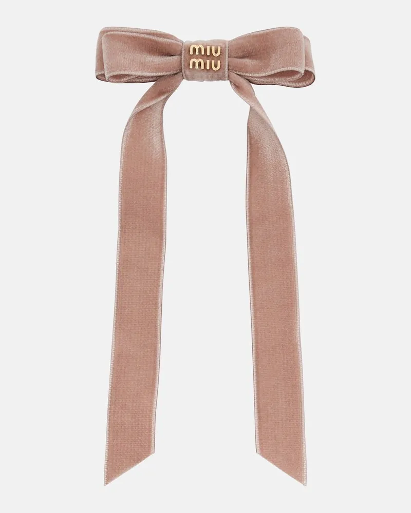 Miu Miu Haarspange aus Samt Rosa