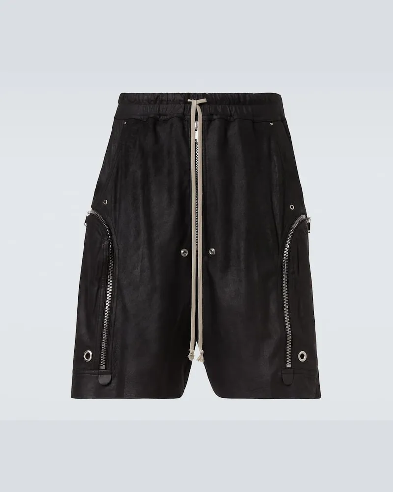 Rick Owens Shorts Bauhaus Bela aus Leder Schwarz