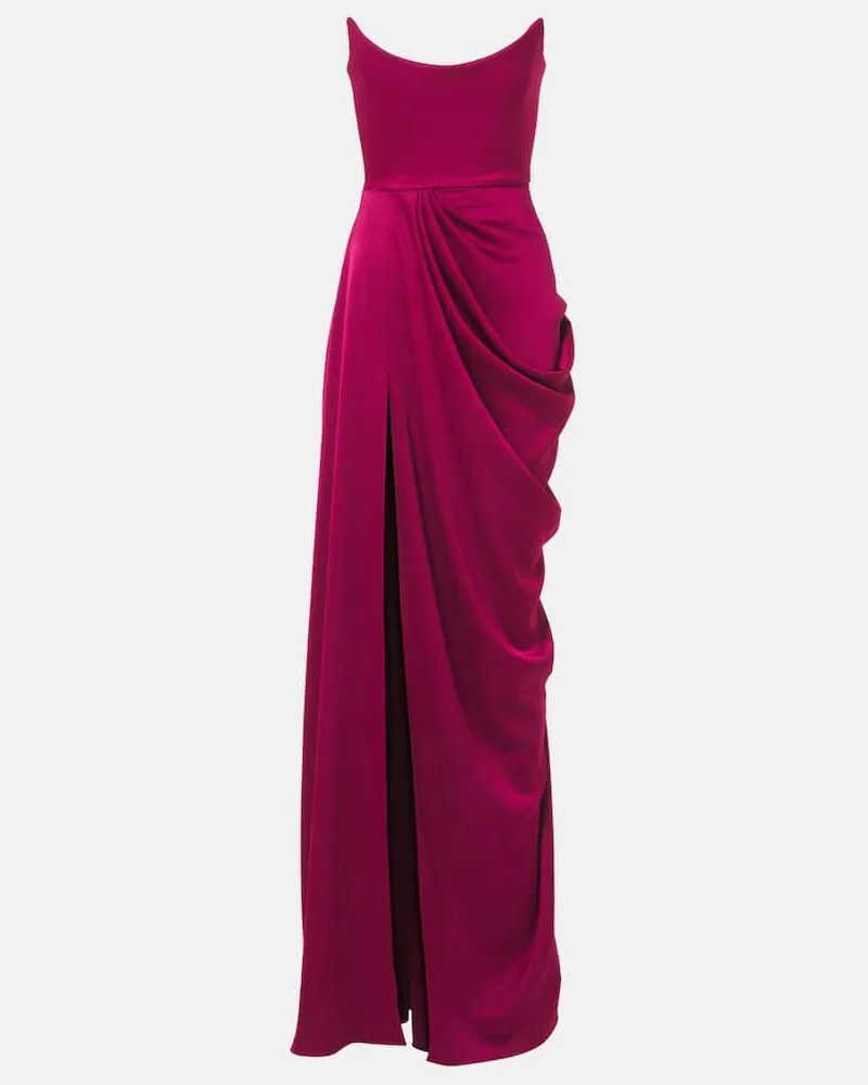 Alex Perry Robe aus Satin Rot