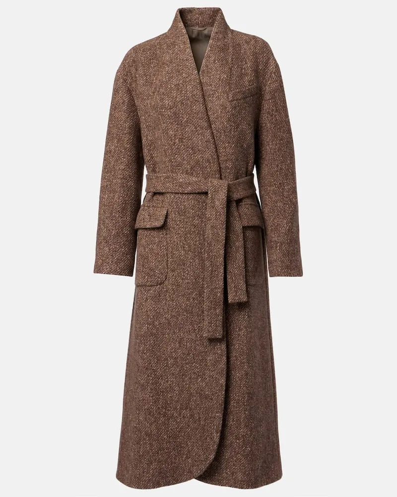 Brunello Cucinelli Mantel aus Wolle und Kaschmir Braun