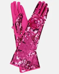 Valentino Garavani Handschuhe mit Pailletten Pink