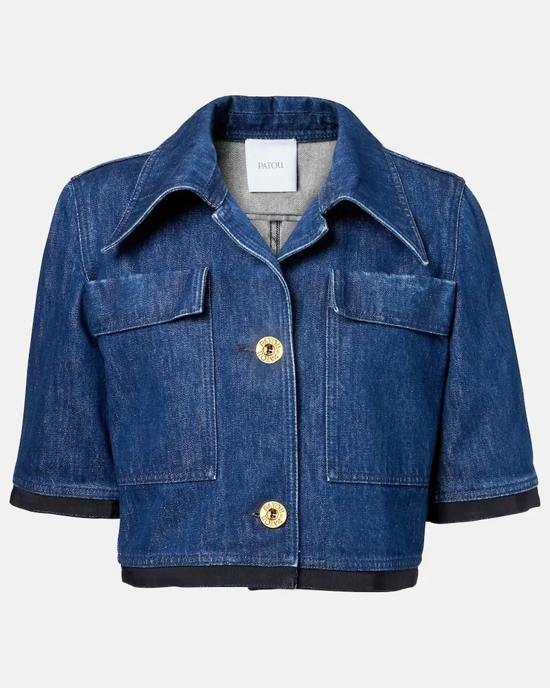 Patou Cropped-Jacke aus Denim Blau