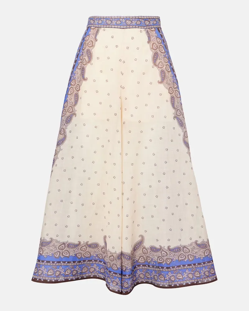 Zimmermann Culottes Maxine aus Ramie Multicolor