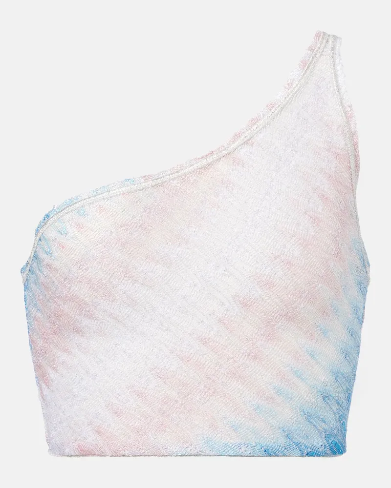 Missoni One-Shoulder-Top aus Häkelstrick Pink