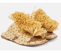Espadrille-Pantoletten aus Bast