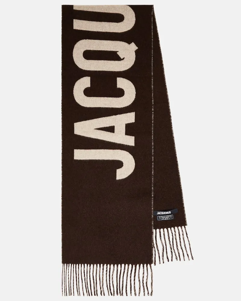 Jacquemus Schal L'Écharpe aus Schurwolle Braun