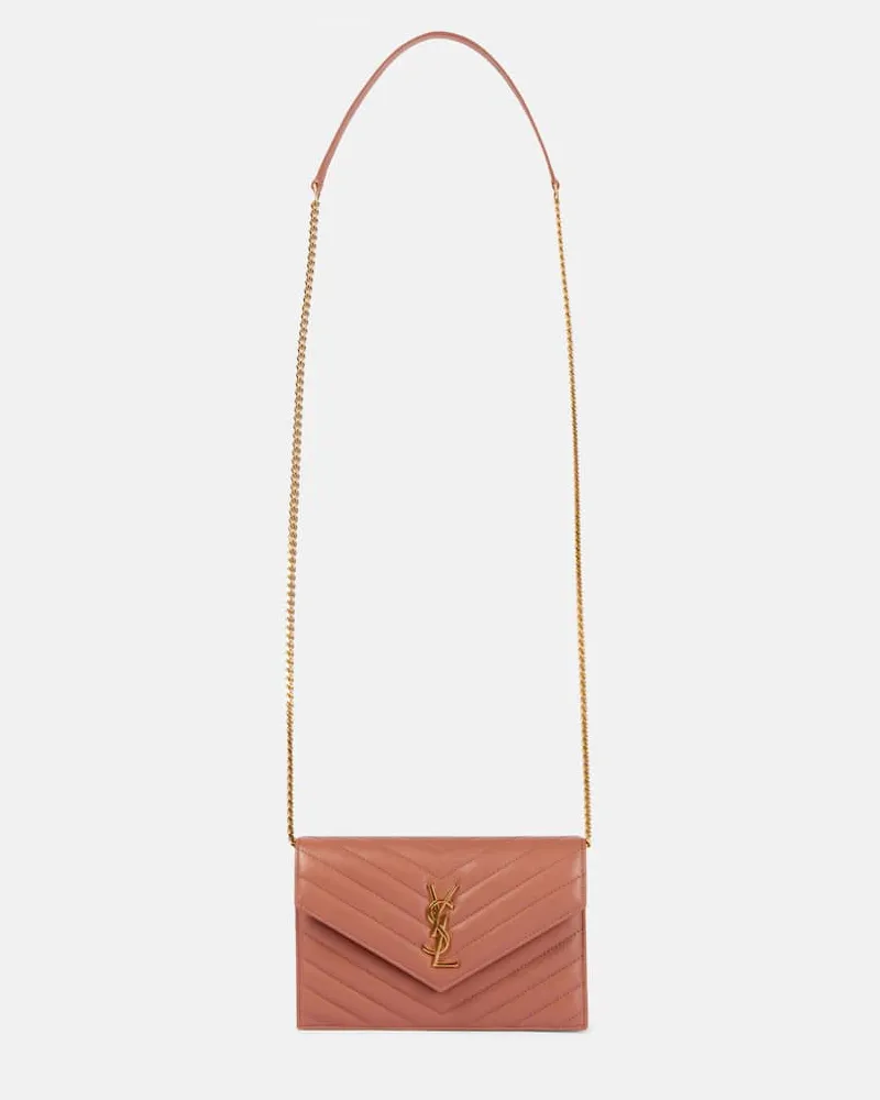 Saint Laurent Portemonnaie mit Kettenriemen Cassandre aus Leder Pink