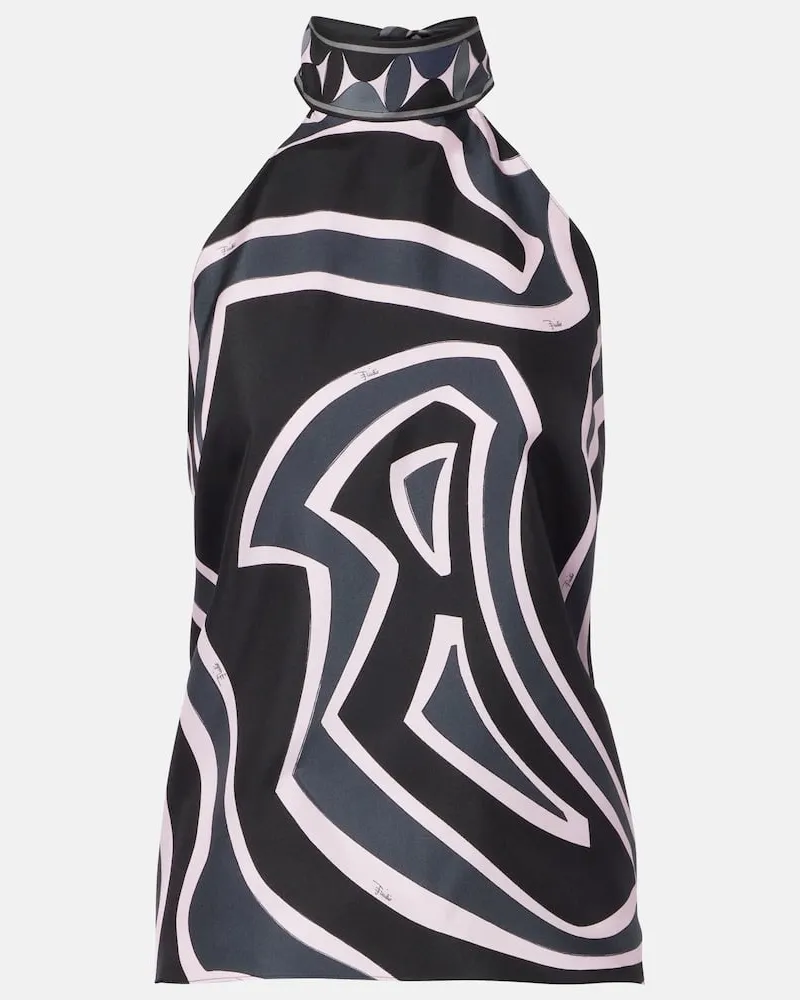 Emilio Pucci Top Iride aus Seiden-Twill Rosa
