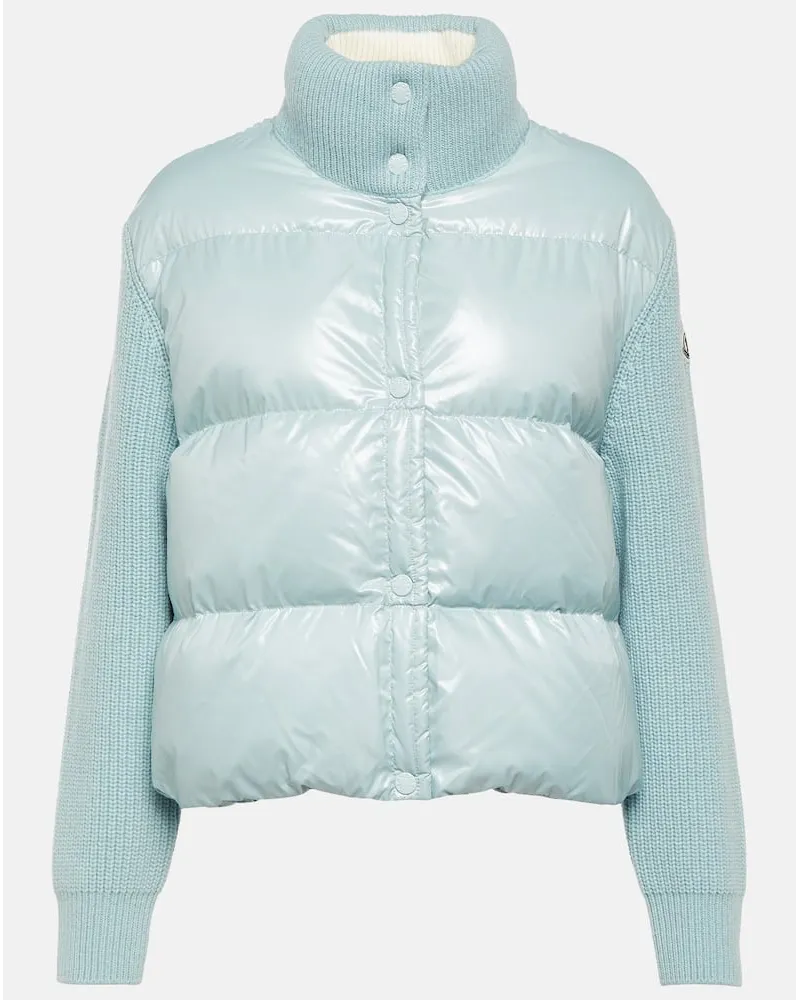 Moncler Daunenjacke mit Wolle Blau