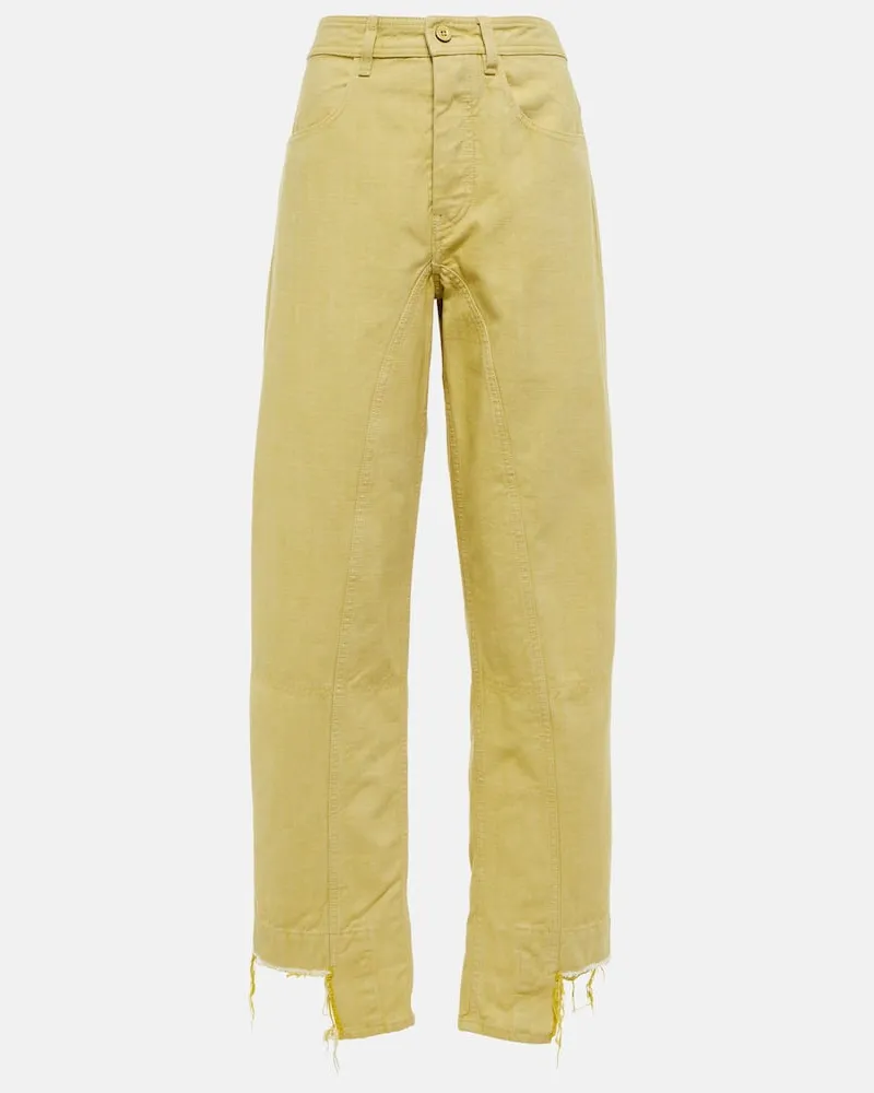 Jil Sander High-Rise Wide-Leg Jeans Gelb