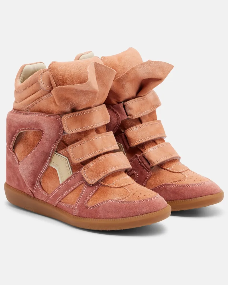 Isabel Marant High-Top Sneakers Bekett aus Veloursleder Rosa