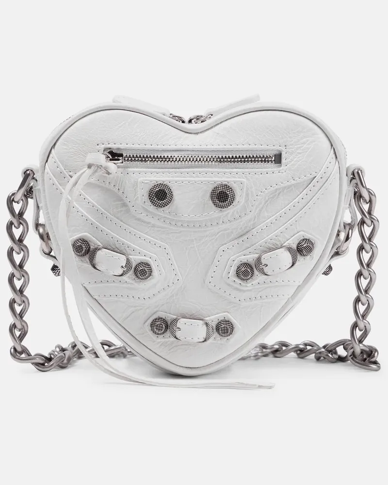 Balenciaga Schultertasche Le Cagole Heart Mini Weiß