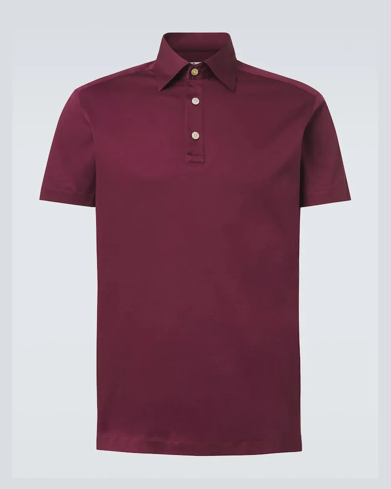 Kiton Polohemd aus Baumwolle Burgunderrot