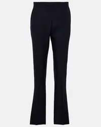 Valentino Garavani High-Rise-Hose aus Seide Blau