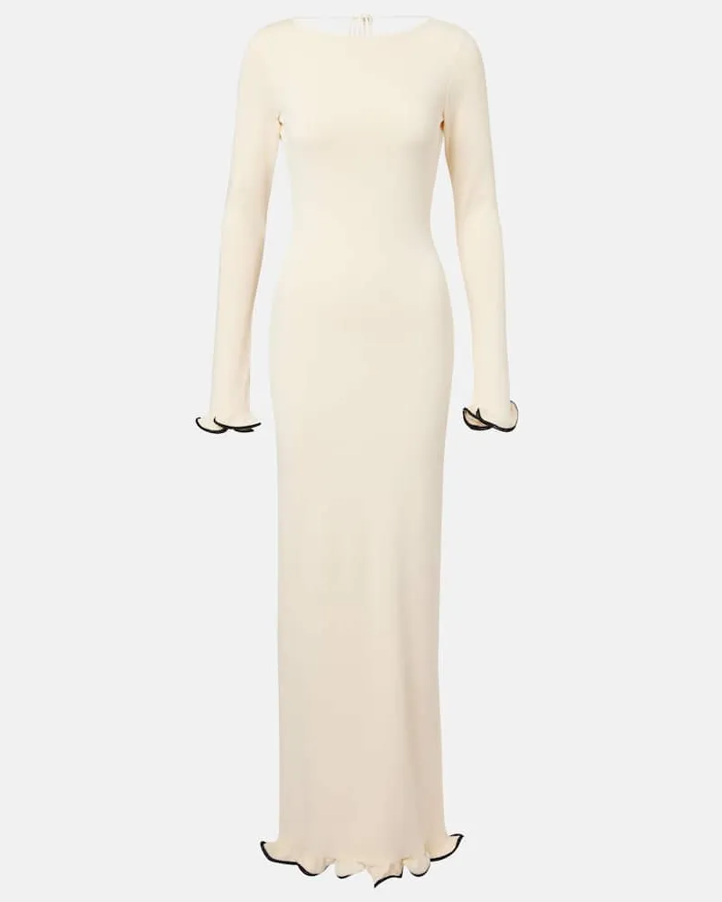 SAME Maxikleid aus Strick Weiß