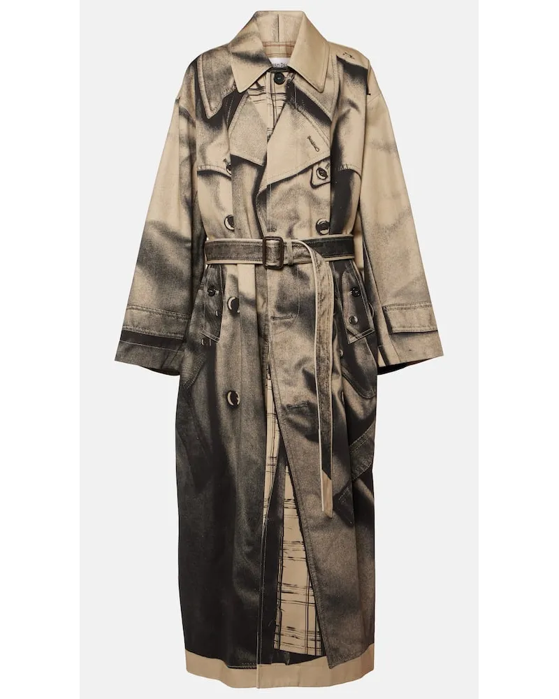 Jean Paul Gaultier Bedruckter Oversize-Trenchcoat aus Baumwolle Multicolor