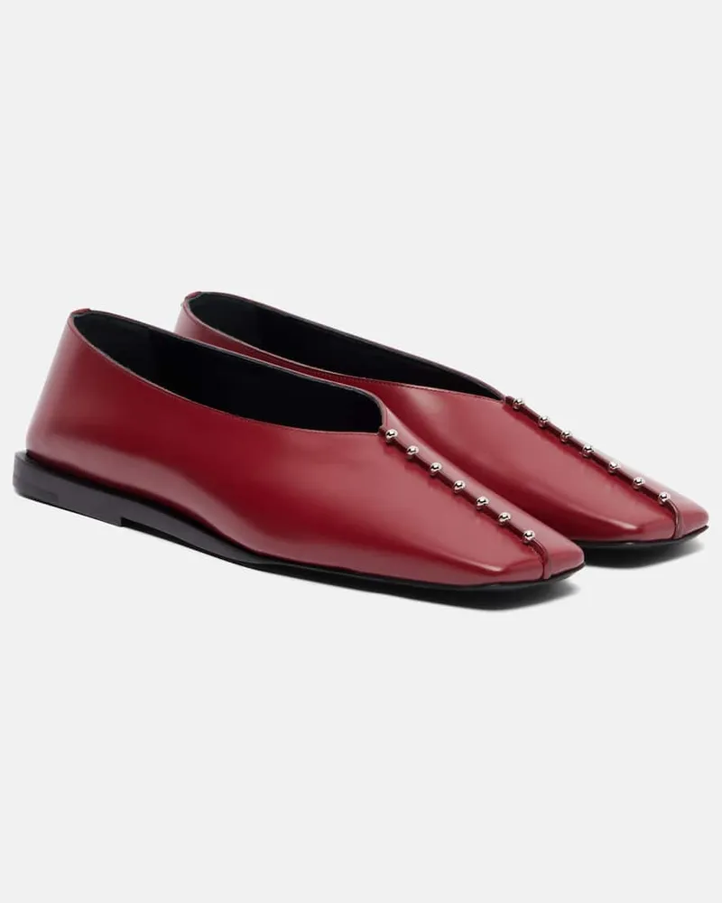 Jil Sander Verzierte Ballerinas aus Leder Rot