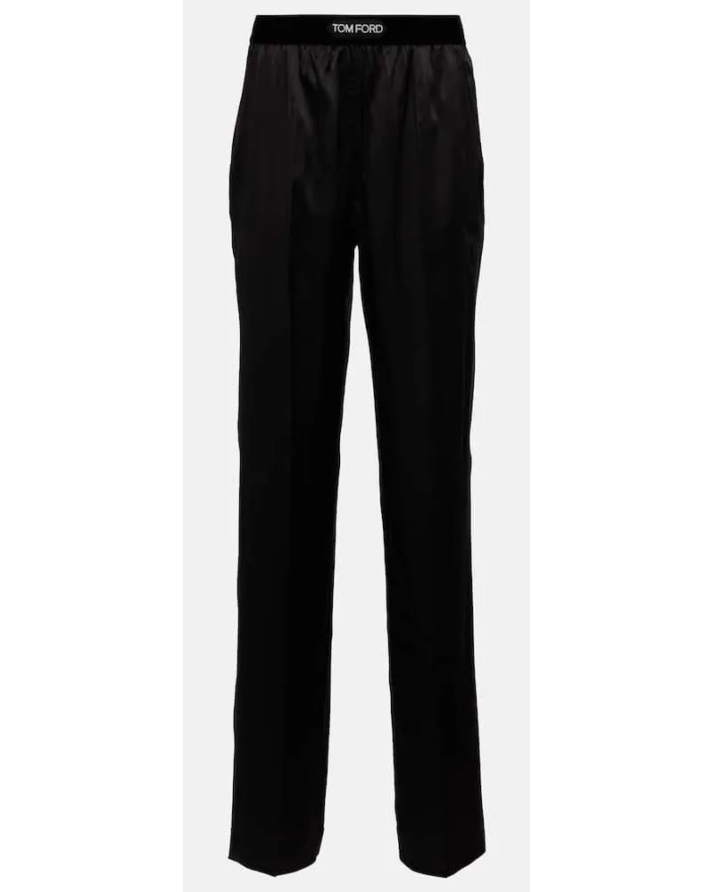 Tom Ford Hose aus einem Seidengemisch Schwarz