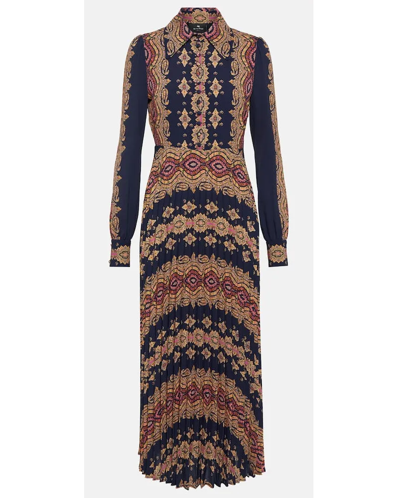 Etro Hemdblusenkleid aus Jersey Multicolor