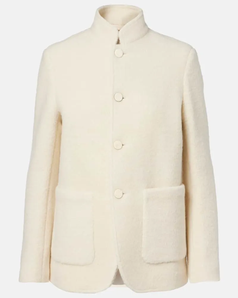 Loro Piana Jacke Spagna aus Alpakawolle, Wolle und Seide Weiß