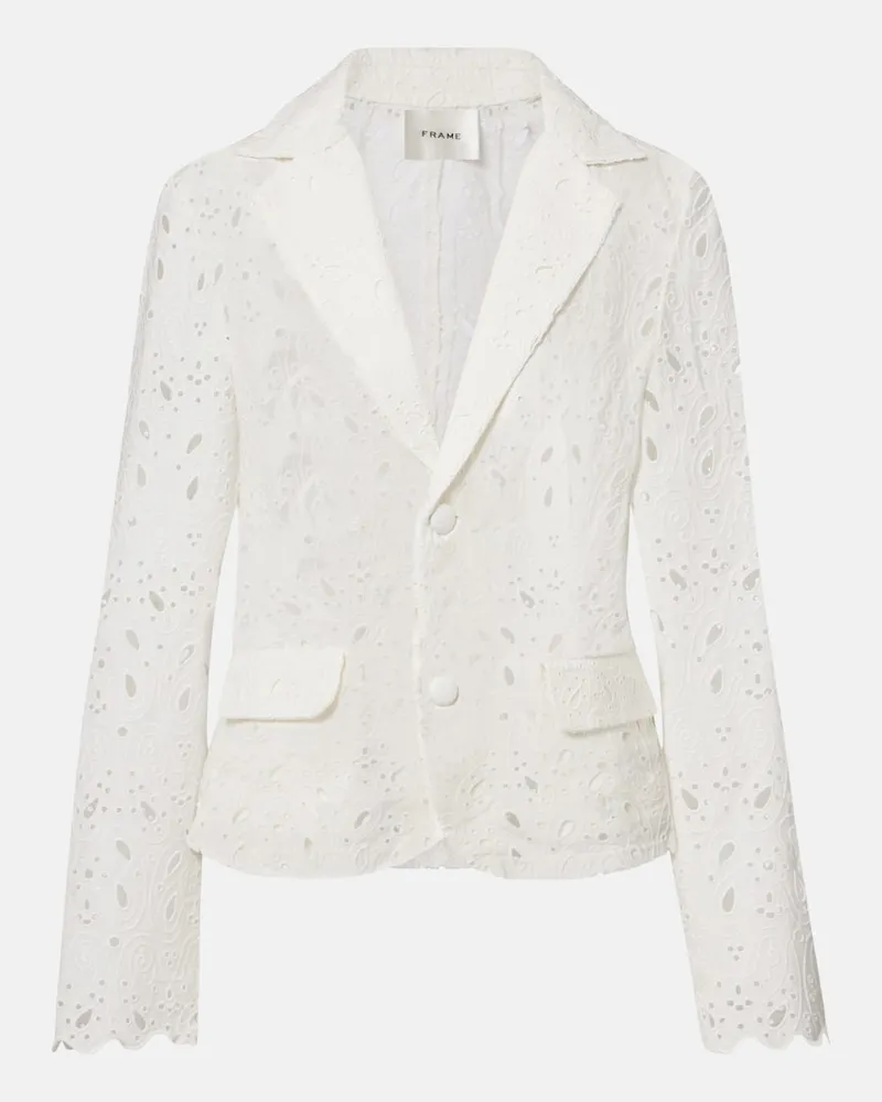 Frame Denim Blazer aus Baumwolle Weiß