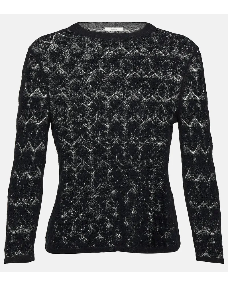 Vince Top aus Spitze Schwarz