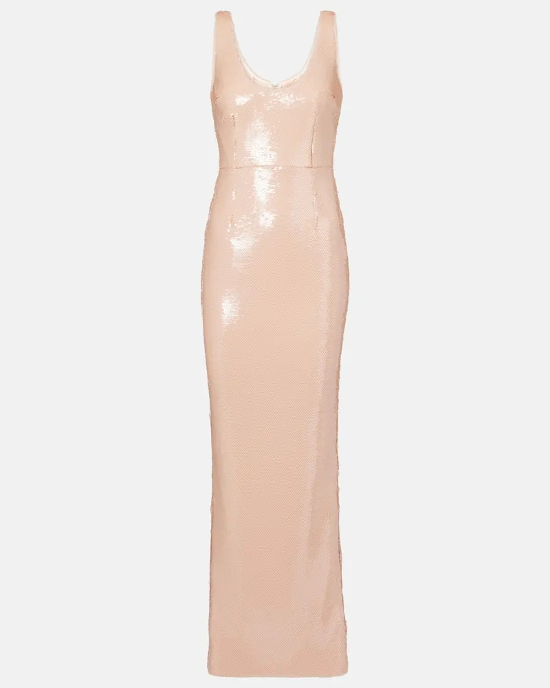 The New Arrivals Ilkyaz Ozel Robe Manu mit Pailletten Rosa