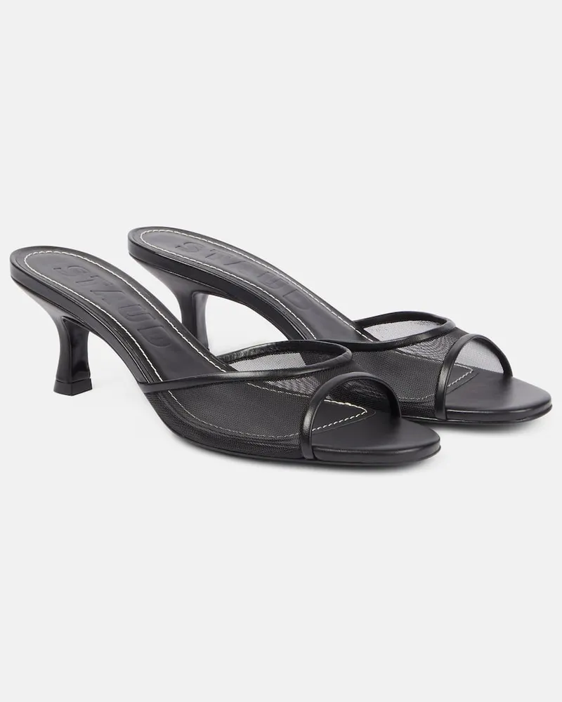 STAUD Pantoletten Brigitte 55 aus Mesh mit Leder Schwarz