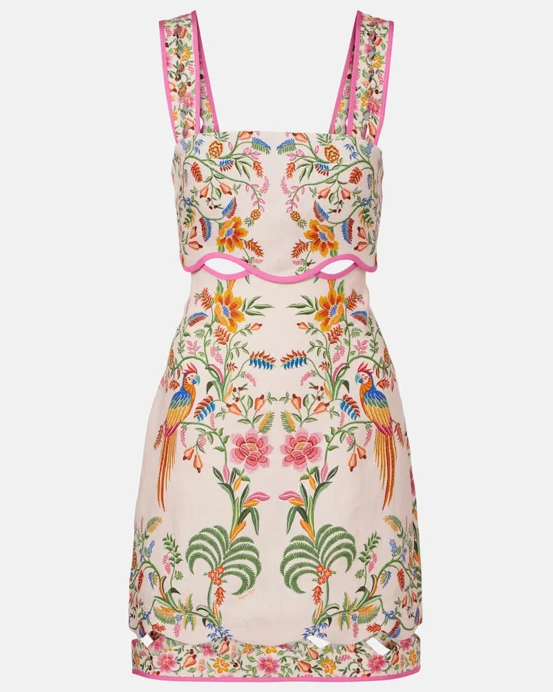 FARM Rio Minikleid aus Leinen Pink