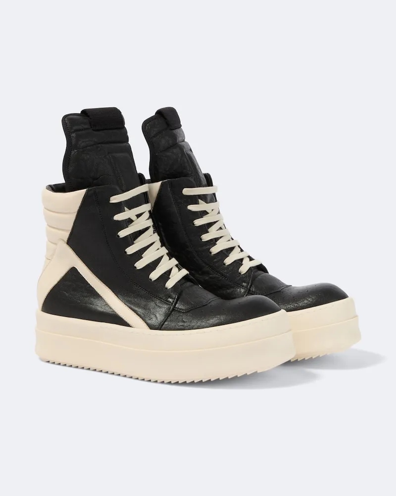 Rick Owens High-Top-Sneakers Geobasket aus Leder Schwarz