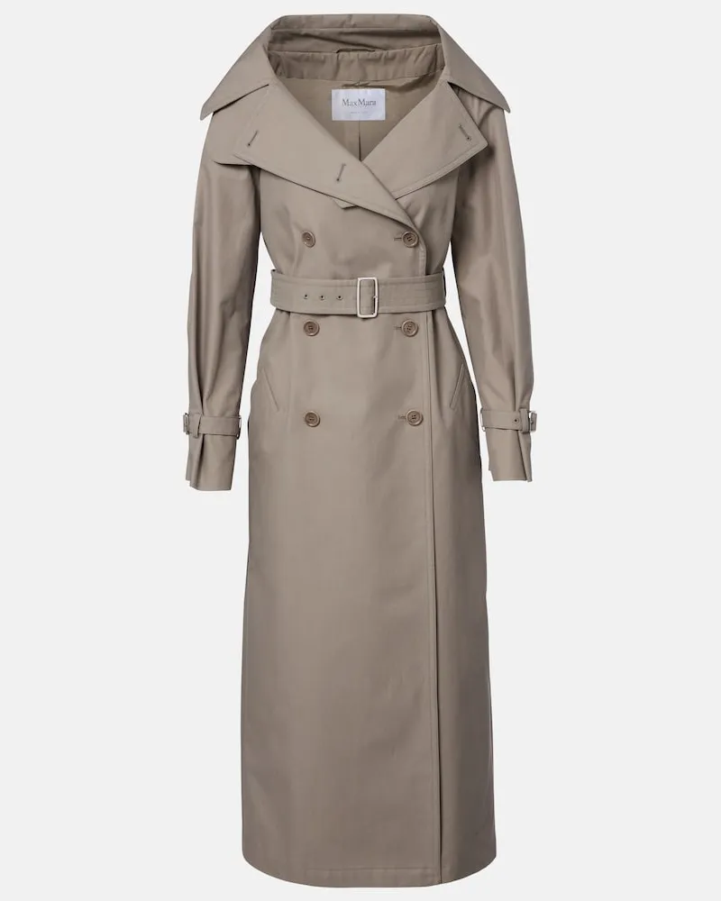 Max Mara Trenchcoat Pancia aus Baumwoll-Gabardine Grau