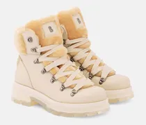 Ankle Boots aus Leder mit Shearling