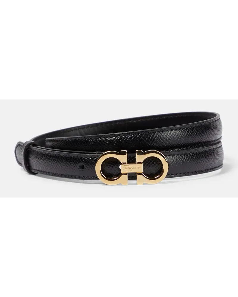 Ferragamo Gürtel Gancini aus Leder Schwarz