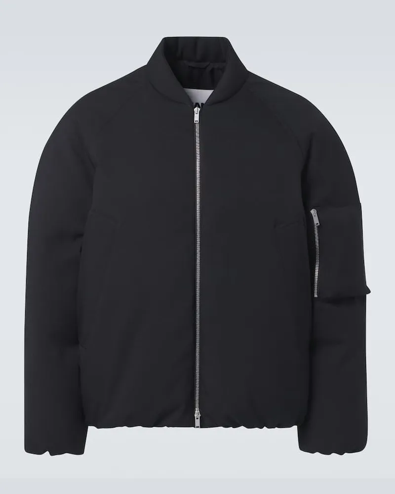 Jil Sander Oversize-Daunenjacke aus Gabardine Schwarz