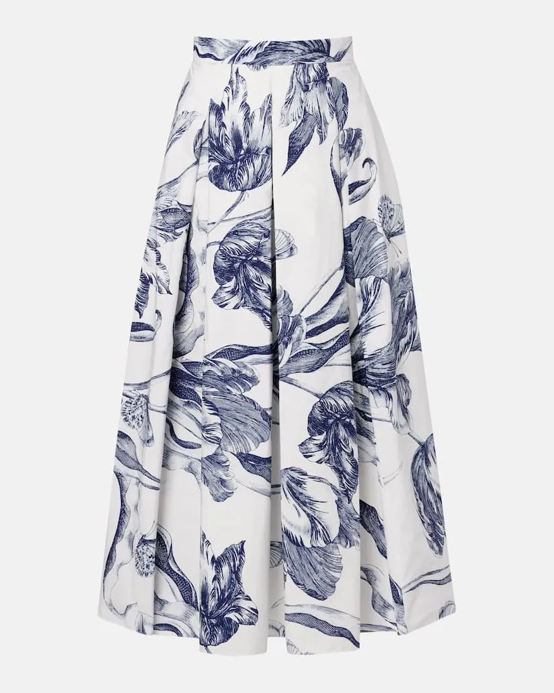 Erdem Midirock aus Baumwollpopeline Blau