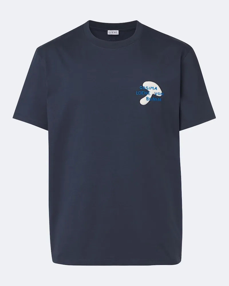 Loewe X Cosima von Bonin T-Shirt aus Baumwoll-Jersey Blau