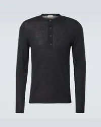 Le Kasha 1918 Henley-Top aus Kaschmir Schwarz