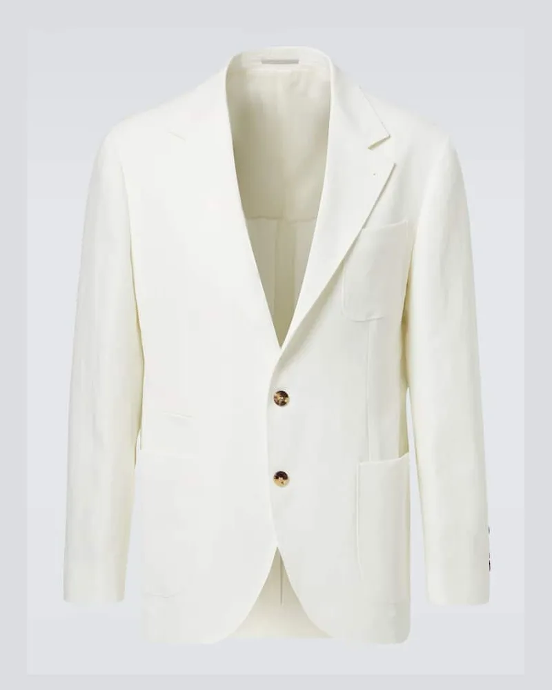 Brunello Cucinelli Blazer aus Leinen Weiß