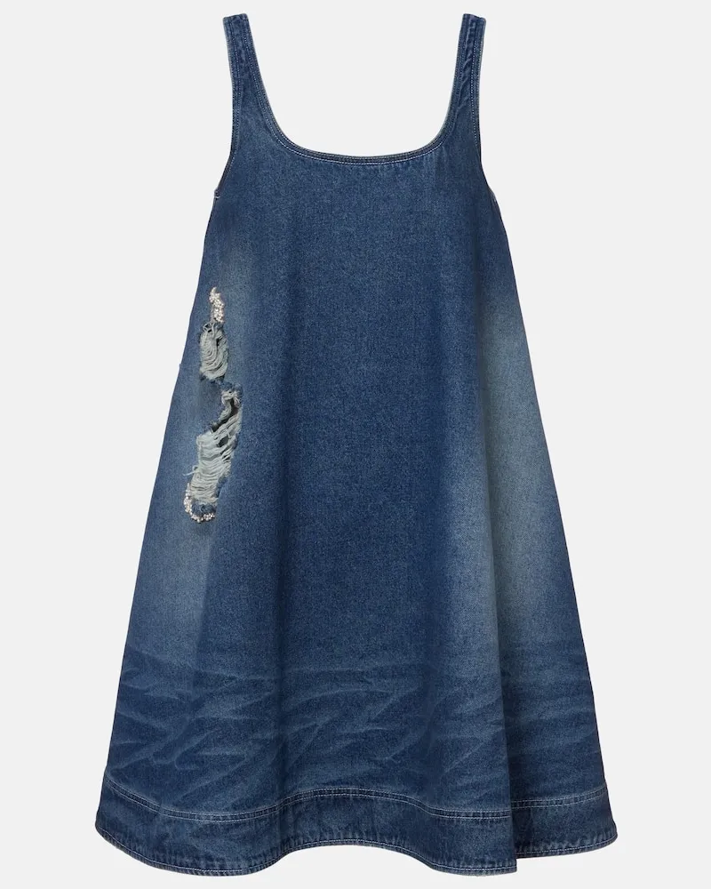 Simone Rocha Minikleid aus Denim Blau