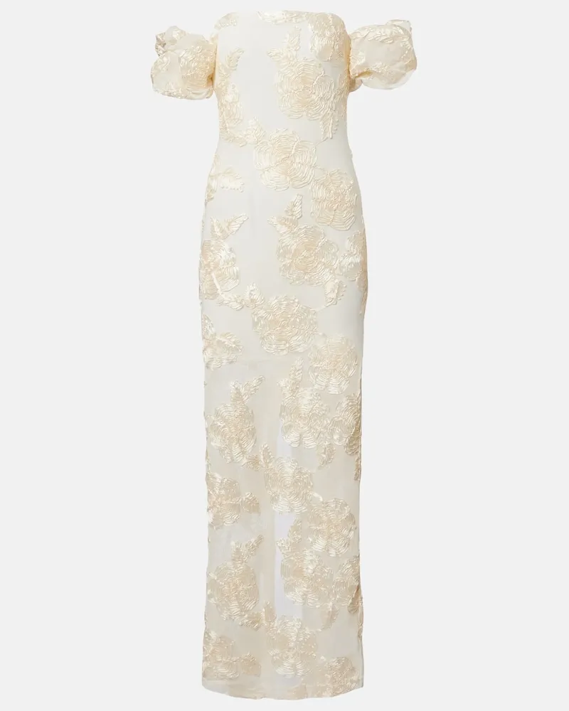 ROTATE Birger Christensen Bestickte Bustier-Robe Weiß