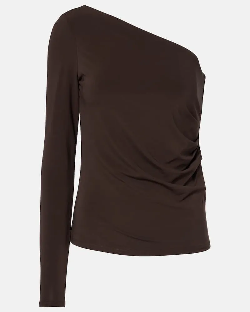 Max Mara One-Shoulder-Top Spluga Braun
