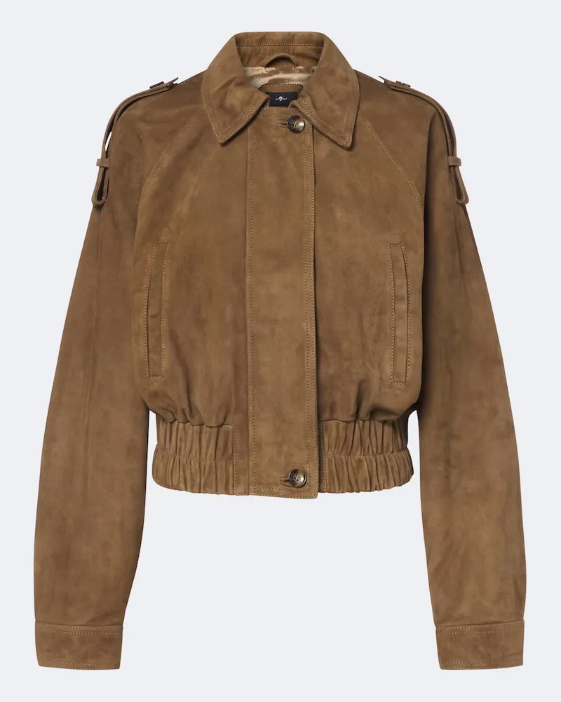 7 for all mankind Blouson aus Veloursleder Braun