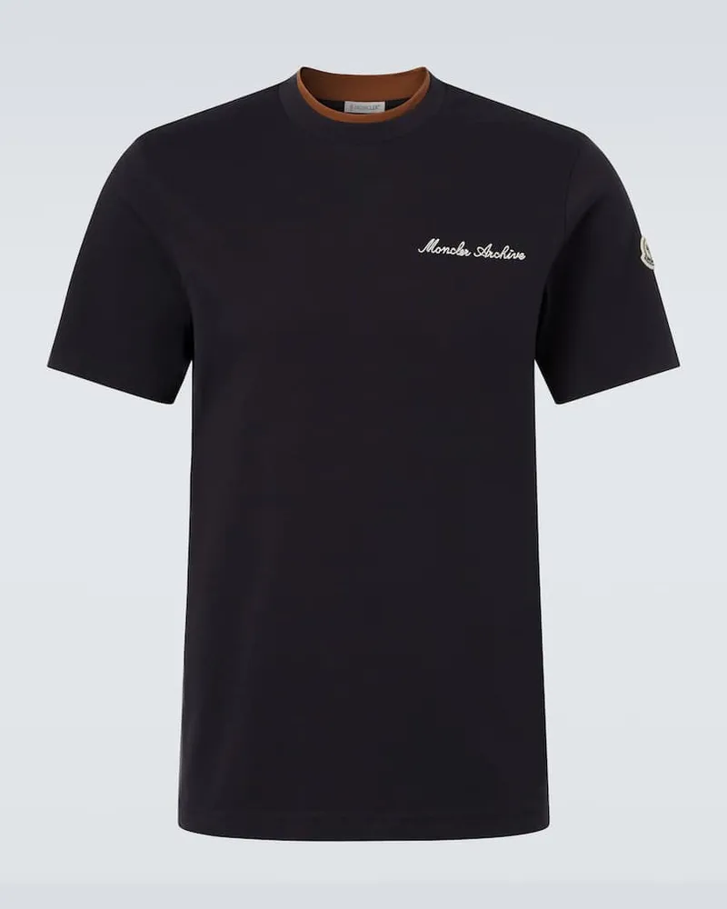 Moncler T-Shirt Archivio aus Baumwoll-Jersey Blau