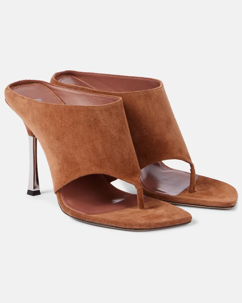 Paris Texas Sandalen Lorena 100 aus Veloursleder Braun