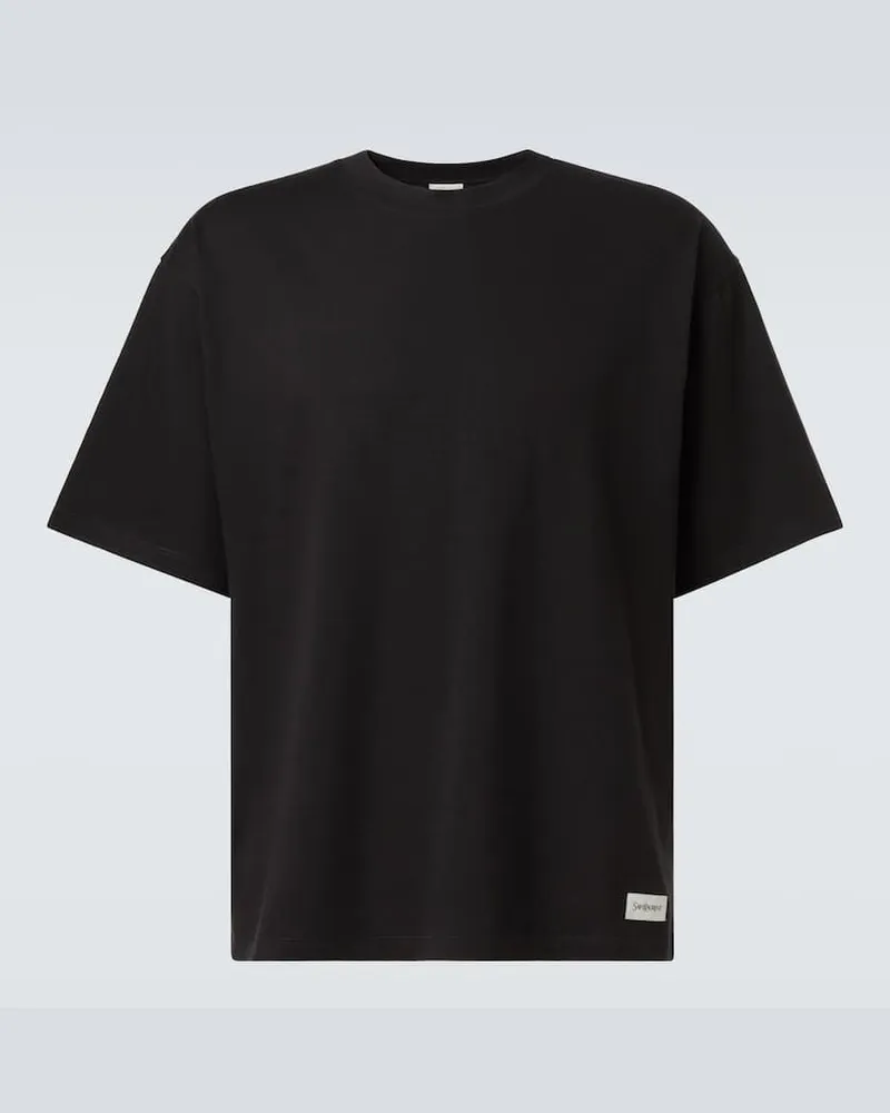 Saint Laurent T-Shirt aus einem Baumwollgemisch Schwarz