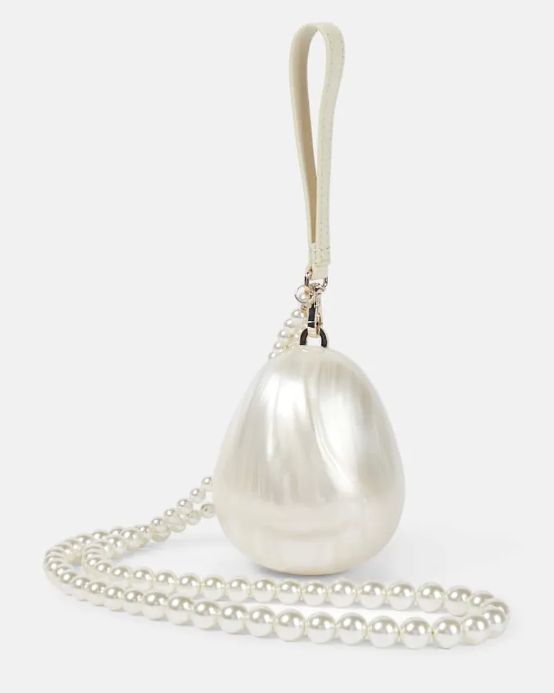 Simone Rocha Verzierte Clutch Egg Weiß