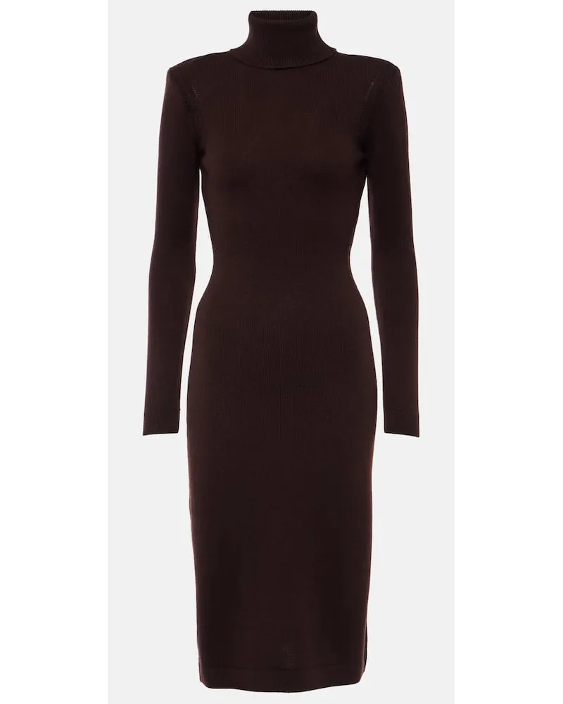Tom Ford Midikleid aus Kaschmir Braun